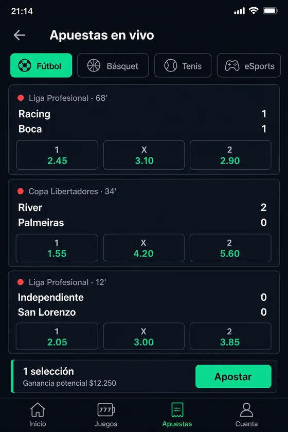 Caja de la app con Mercado Pago seleccionado como método de depósito
