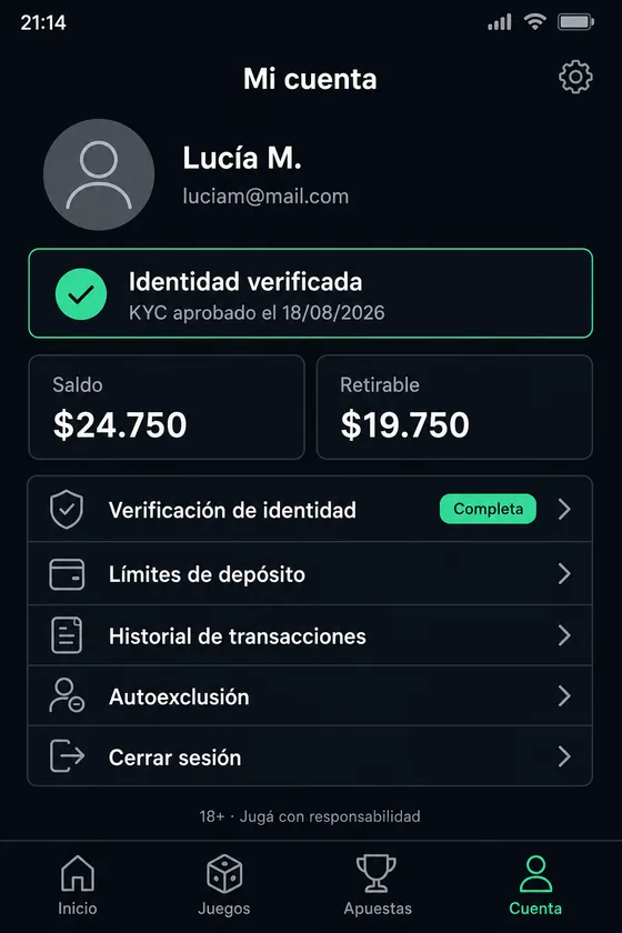 Sección de apuestas deportivas con partidos de la Liga Profesional