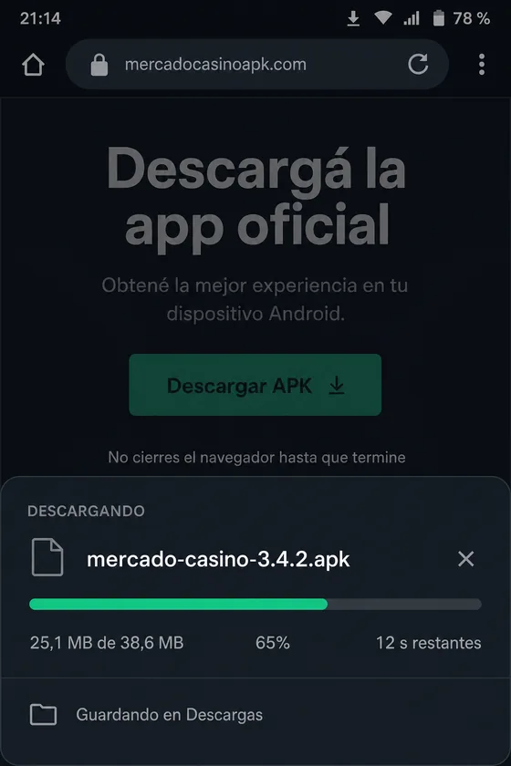 Barra de progreso del archivo bajándose en el navegador