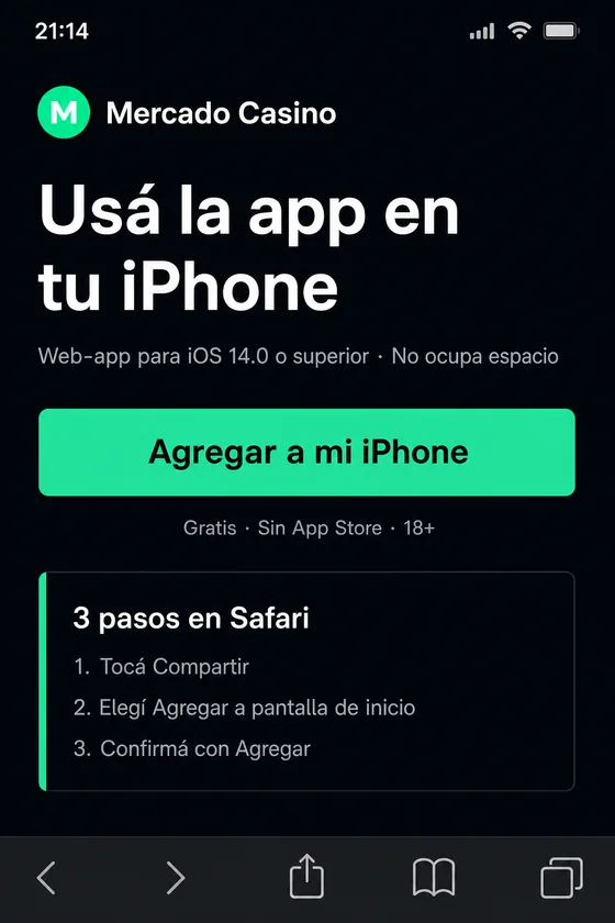 Safari en iPhone con el sitio de la plataforma abierto